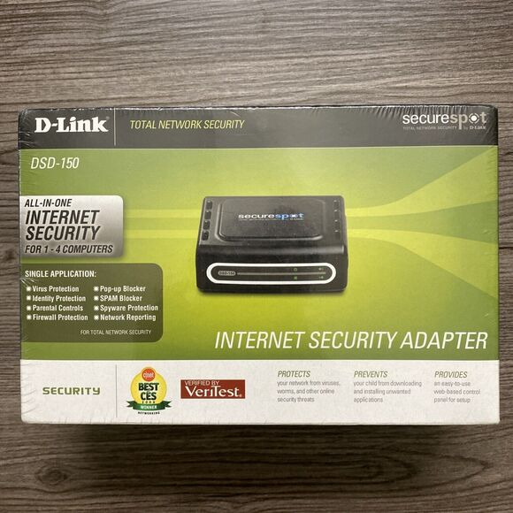 D-LINK DSD-150 SecureSpot Internet Security Adapter Firewall Factory Sealed New - Picture 1 of 6
